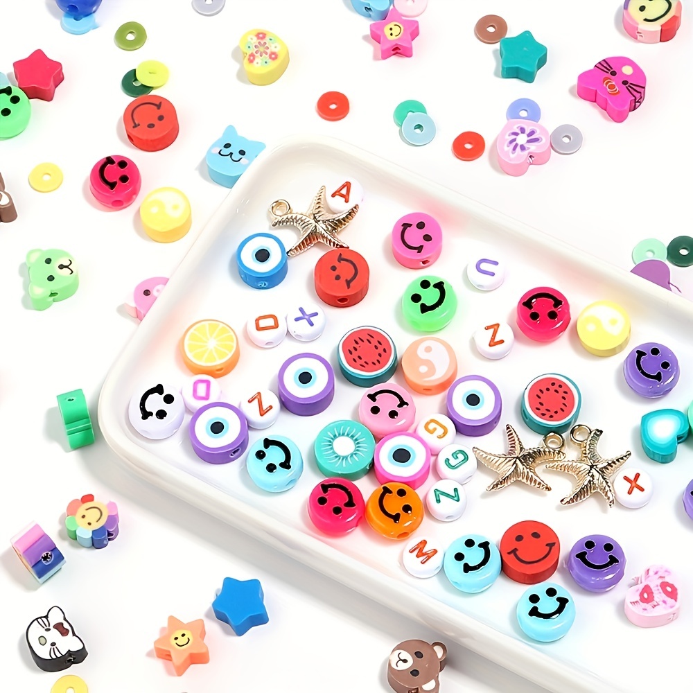 Polymer Clay Beads Loose Spacer Beads DIY Accessories Set Box